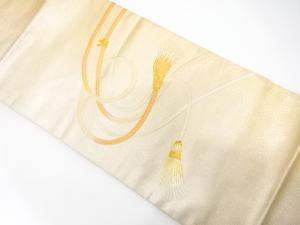 組紐模様　刺繍　名古屋帯